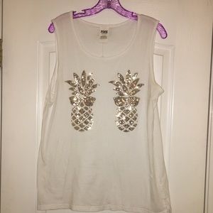 PINK Victoria’s Secret Sequined Pineapple Top